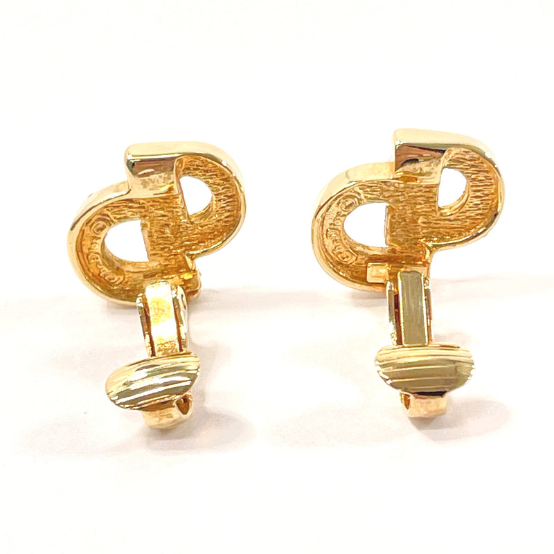 Christian Dior Earring CD logo metal/Rhinestone gold Women Used