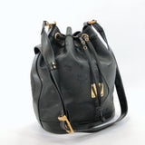 MCM Shoulder Bag drawtring PVC/leather black gold Women Used
