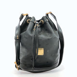 MCM Shoulder Bag drawtring PVC/leather black gold Women Used