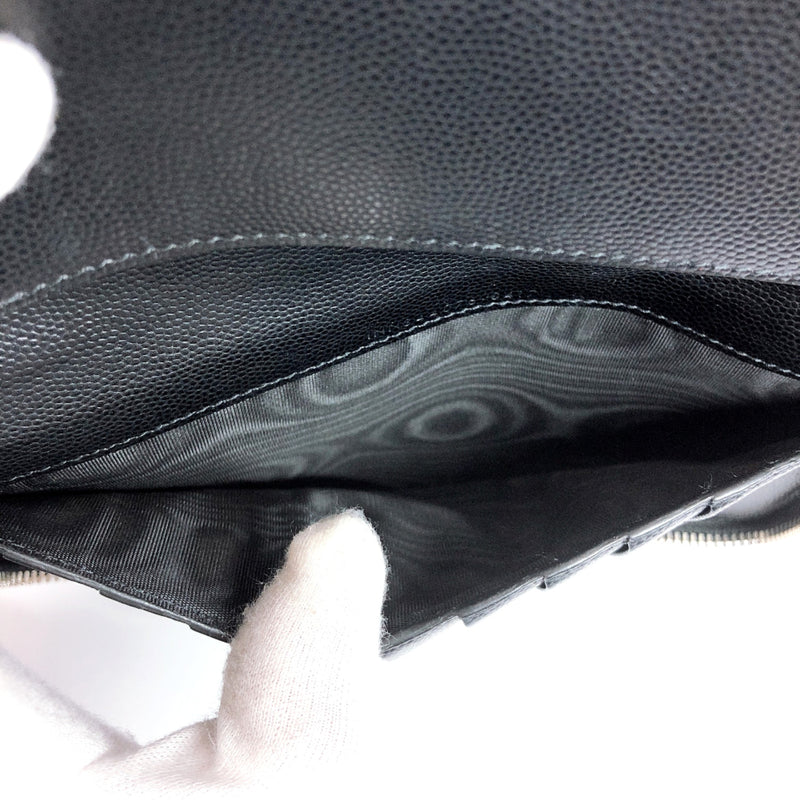 SAINT LAURENT PARIS purse Round zip leather black unisex Used