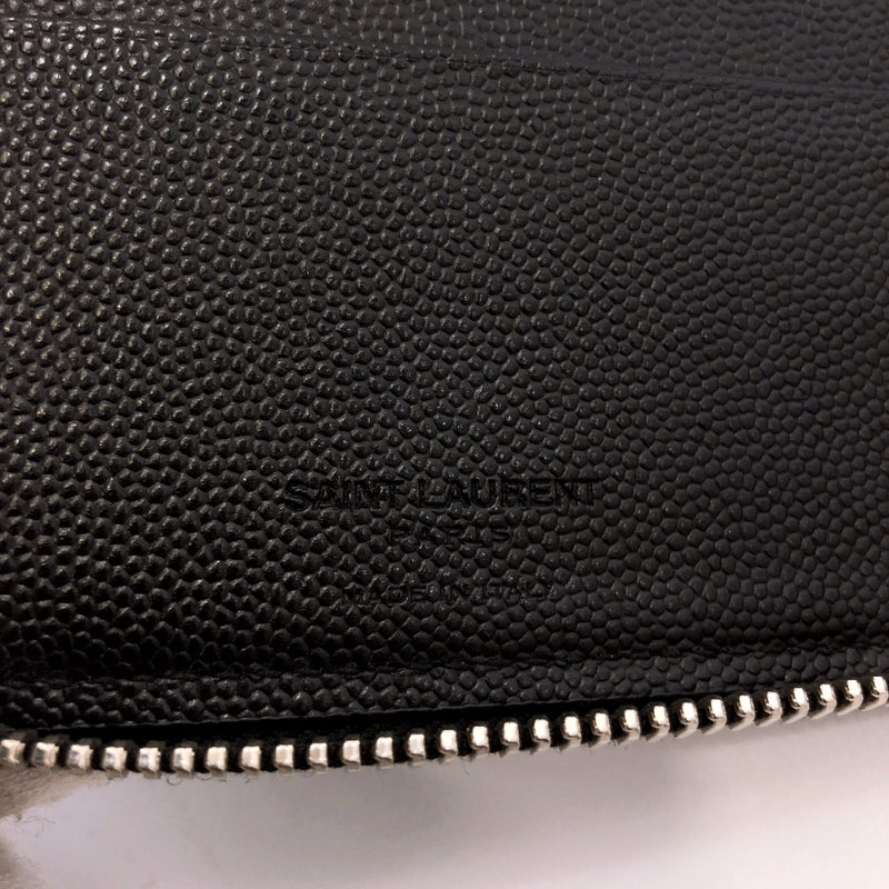 SAINT LAURENT PARIS purse Round zip leather black unisex Used