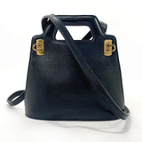 Salvatore Ferragamo Shoulder Bag BV-215238 Gancini 2WAY leather Navy Women Used