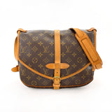 LOUIS VUITTON Shoulder Bag M42256 Saumur 30 Monogram canvas/Leather Brown Women Used