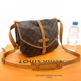 LOUIS VUITTON Shoulder Bag M42256 Saumur 30 Monogram canvas/Leather Brown Women Used