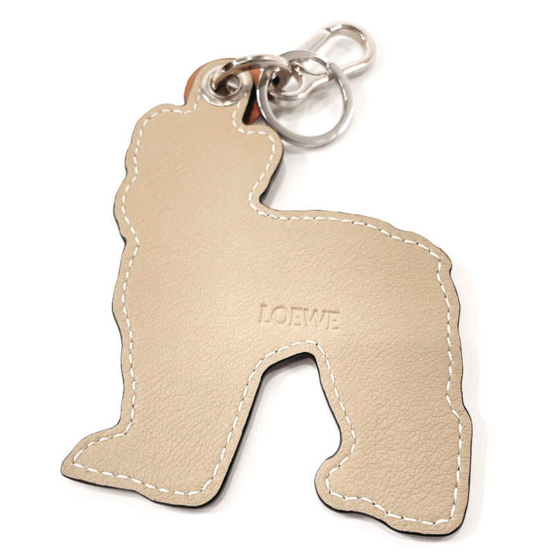 LOEWE key ring bulldog leather Brown unisex Used