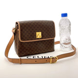 CELINE Shoulder Bag Macadam PVC/leather Brown Women Used