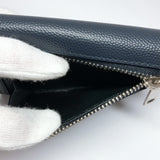 SAINT LAURENT Tri-fold wallet key holder small wallet leather Navy unisex New