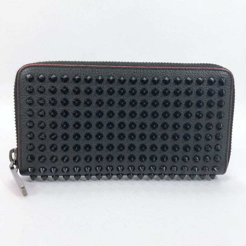 Christian Louboutin purse 1165044 Round zip Panettone studs leather black Women Used - JP-BRANDS.com