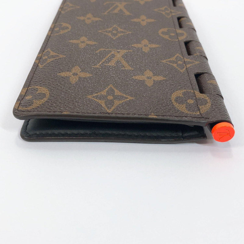 NEW Louis Vuitton Virgil Abloh Hinge Wallet M67450 Orange Brown Monogram C