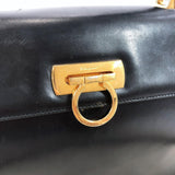 Salvatore Ferragamo Handbag Gancini leather black Women Used - JP-BRANDS.com