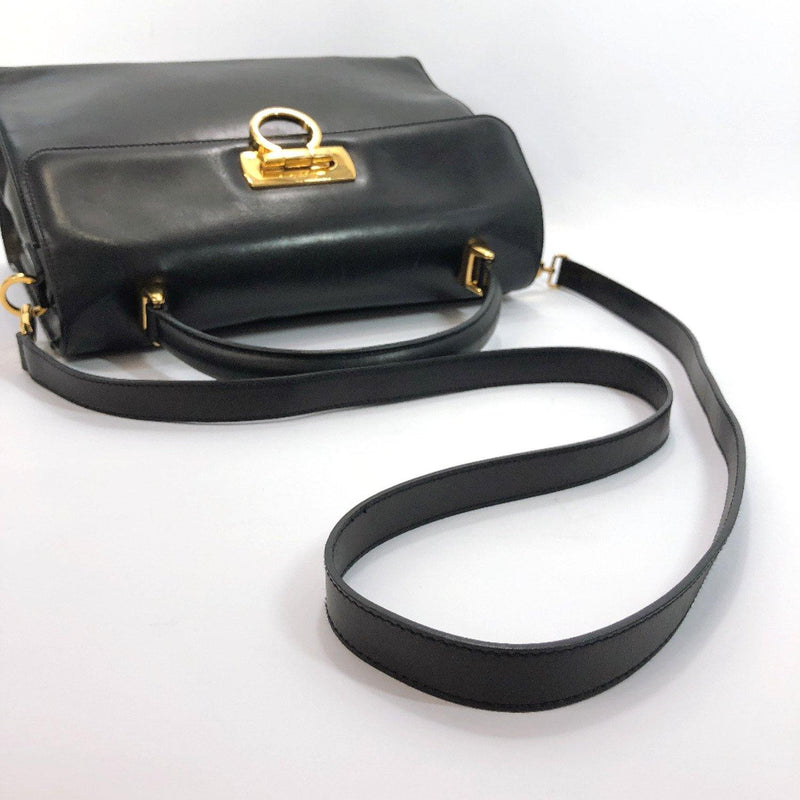 Salvatore Ferragamo Handbag Gancini leather black Women Used - JP-BRANDS.com