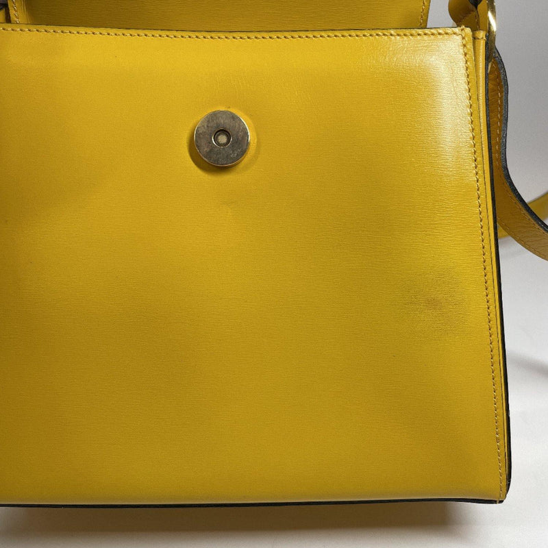 CELINE Shoulder Bag F/02 Circle leather yellow Women Used - JP-BRANDS.com