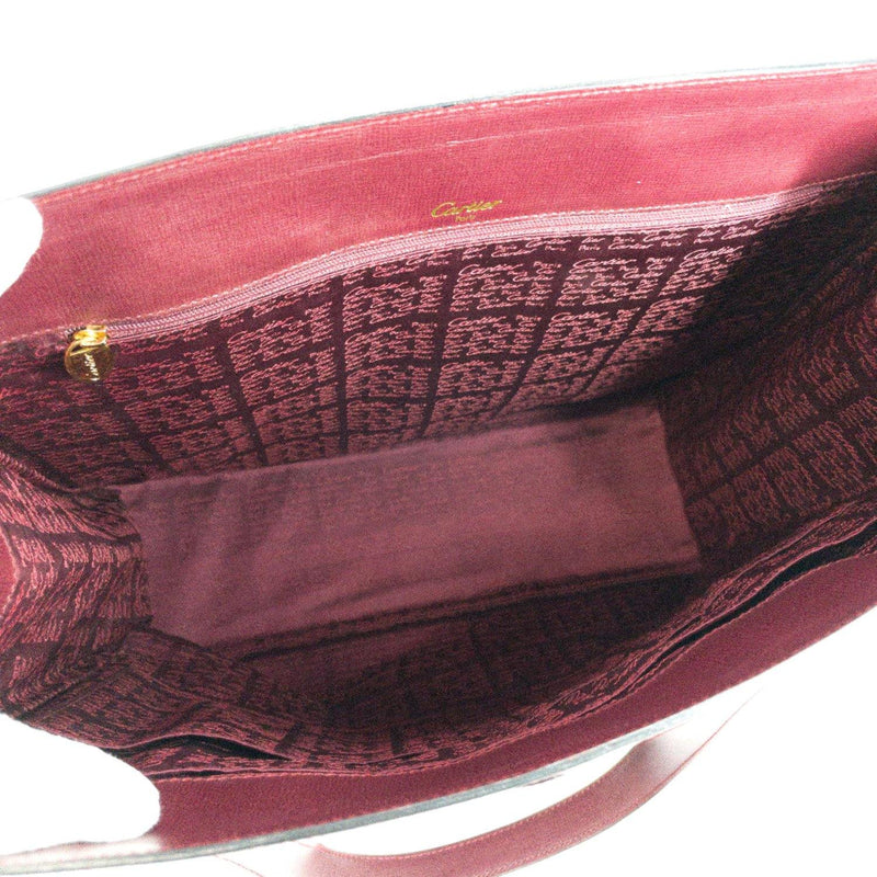 CARTIER Tote Bag Must Line leather Bordeaux Women Used - JP-BRANDS.com