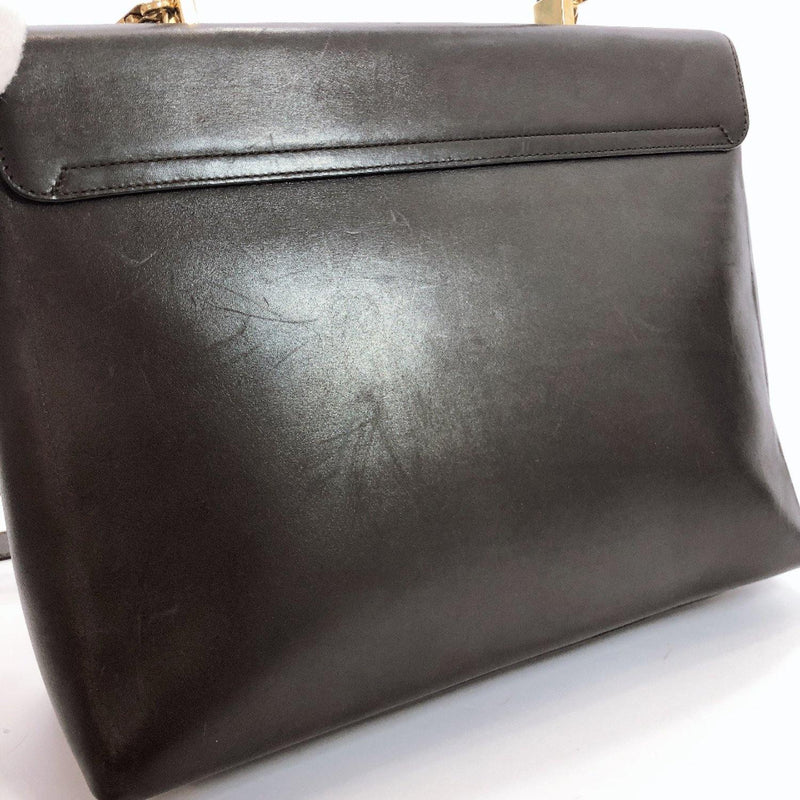 Salvatore Ferragamo Handbag E21 8791 Gancini 2way leather Dark brown Gold Hardware Women Used - JP-BRANDS.com