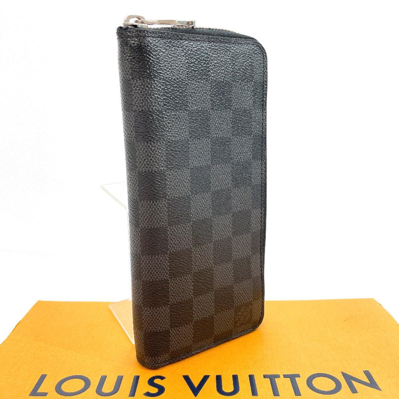 LOUIS VUITTON purse N63095 Zippy Wallet Vertical Damier Grafitto Canvas black mens Used - JP-BRANDS.com