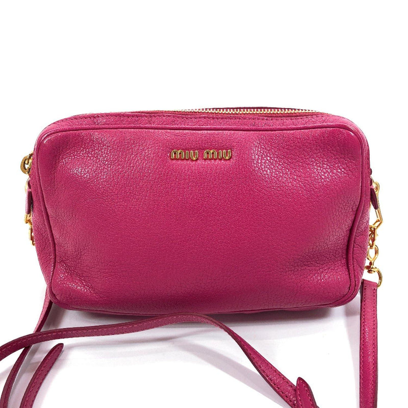 MIUMIU Shoulder Bag RT0539 leather pink Women Used - JP-BRANDS.com