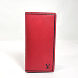 LOUIS VUITTON purse M63437 Portefeiulle braza Taiga Red Navy mens Used - JP-BRANDS.com