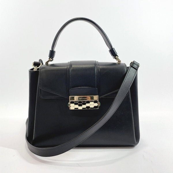 BVLGARI Handbag 20268502 Serpenti viper 2WAY leather black Women