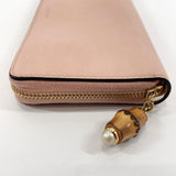 GUCCI purse 453158 Round zip Bamboo leather pink Women Used - JP-BRANDS.com