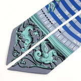 HERMES scarf Twilly Sun motif silk blue Women Used - JP-BRANDS.com