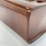 CARTIER Handbag PANTHERE Patent leather Brown SilverHardware Women Used - JP-BRANDS.com