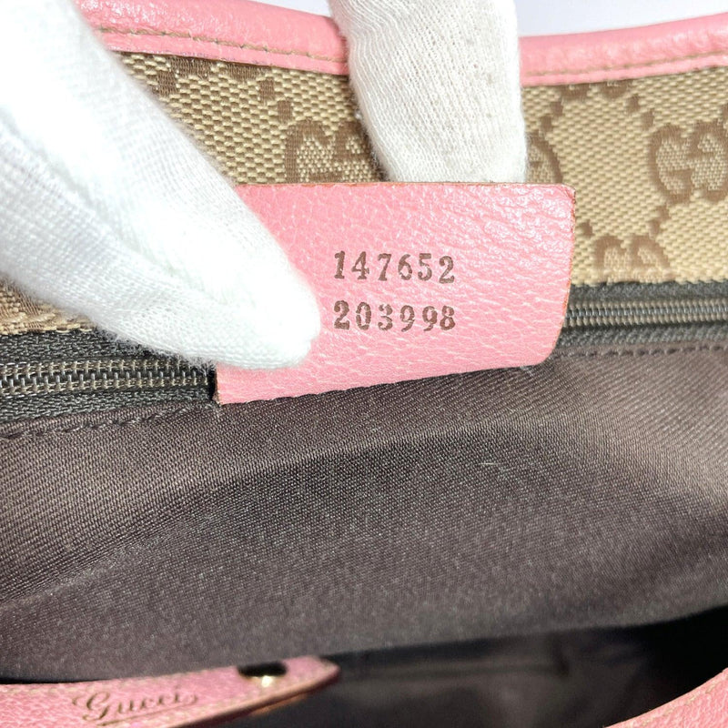 GUCCI Tote Bag 147652 203998 Abbey line Japan limited leather pink Women Used - JP-BRANDS.com