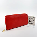 LOEWE purse Zip Around Zippy wallet Calfskin Red Gold Hardware Women Used - JP-BRANDS.com