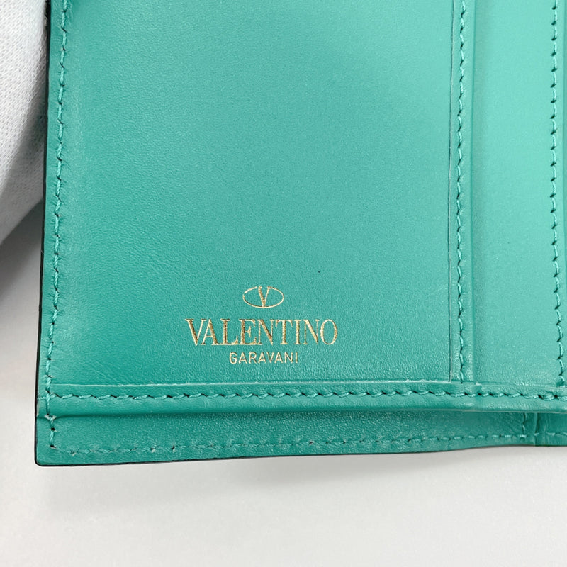 VALENTINO GARAVANI purse Long wallet Rock studs leather green Women Used