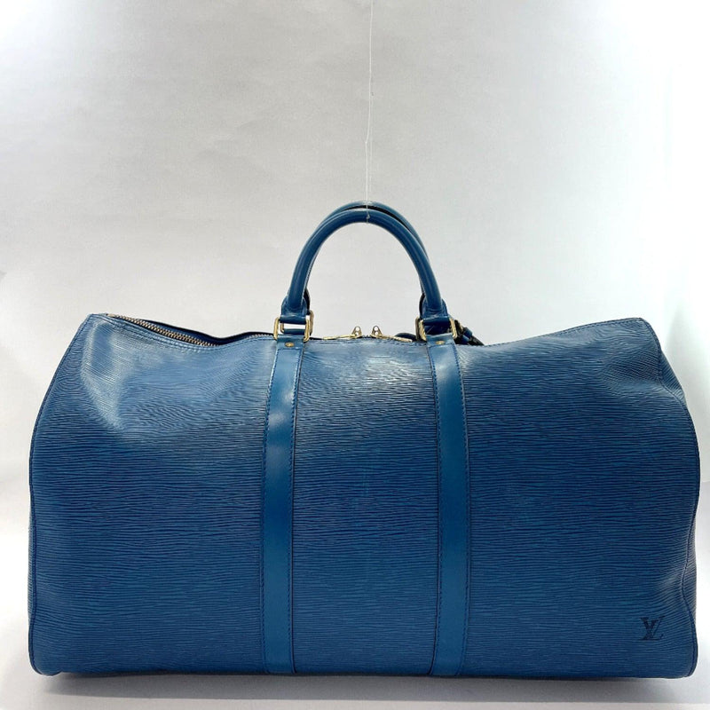 Travel Bag Louis Vuitton Louis Vuitton Keepall Travel Bag 45 in Blue EPI Leather Leather Handbag