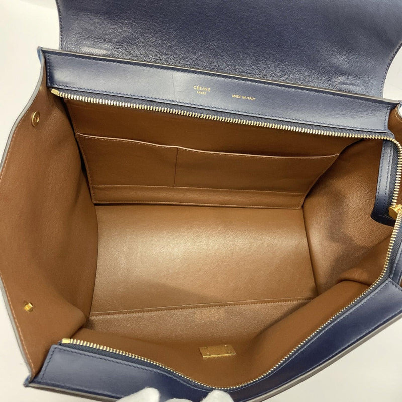 CELINE Handbag 169543ZTA.07OC Trapeze leather/Suede Navy Gold Hardware Women Used - JP-BRANDS.com