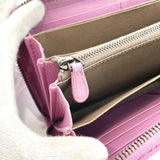 BOTTEGAVENETA purse Intrecciato Round zip leather purple Women Used - JP-BRANDS.com