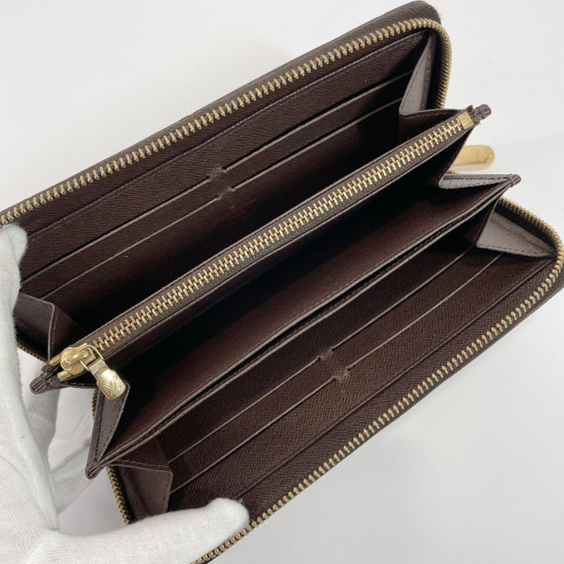 LOUIS VUITTON purse N60015 Zippy wallet Damier canvas Brown Women Used