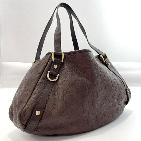 GUCCI Tote Bag 130736 Abbey GG pattern Sima leather Dark brown Women Used - JP-BRANDS.com
