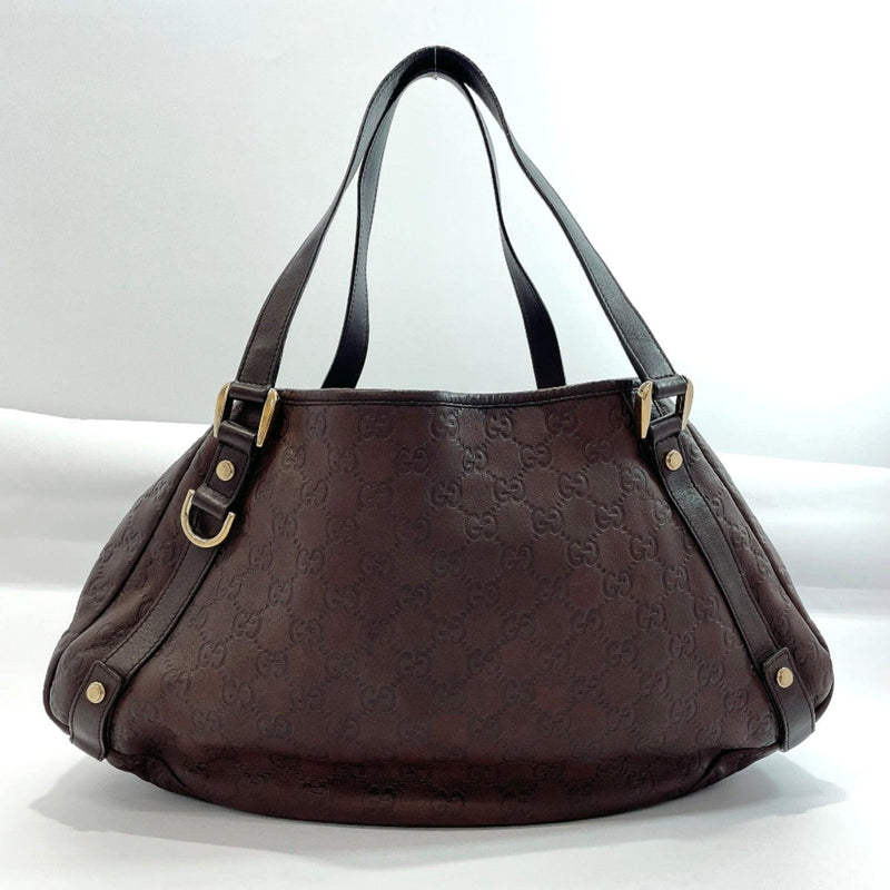 GUCCI Tote Bag 130736 Abbey GG pattern Sima leather Dark brown Women U –