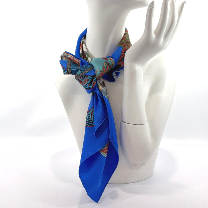 HERMES scarf Carre 90 silk blue Women Used - JP-BRANDS.com
