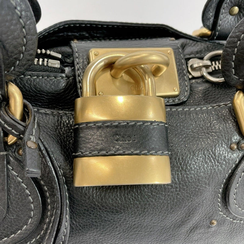 Chloe Handbag Paddington leather black Gold Hardware Women Used - JP-BRANDS.com