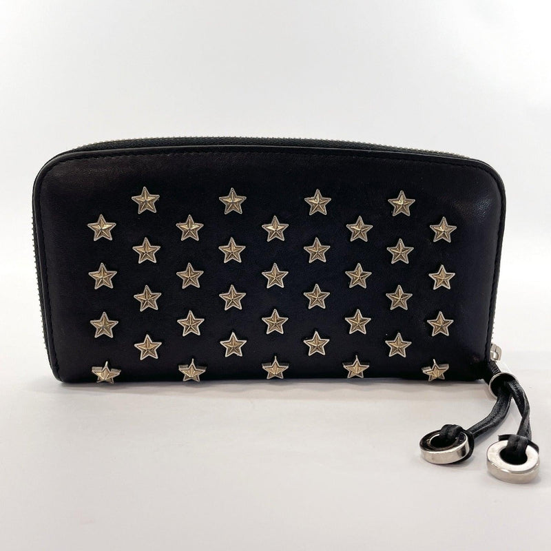 JIMMY CHOO purse Round zip Filipa Star studs leather Black Women
