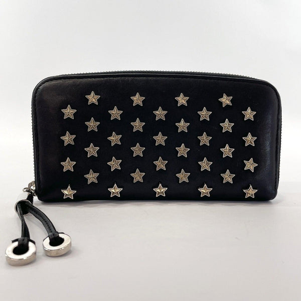 JIMMY CHOO purse Round zip Filipa Star studs leather Black Women Used - JP-BRANDS.com