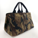 PRADA Tote Bag Canapa L camouflage canvas green Women Used