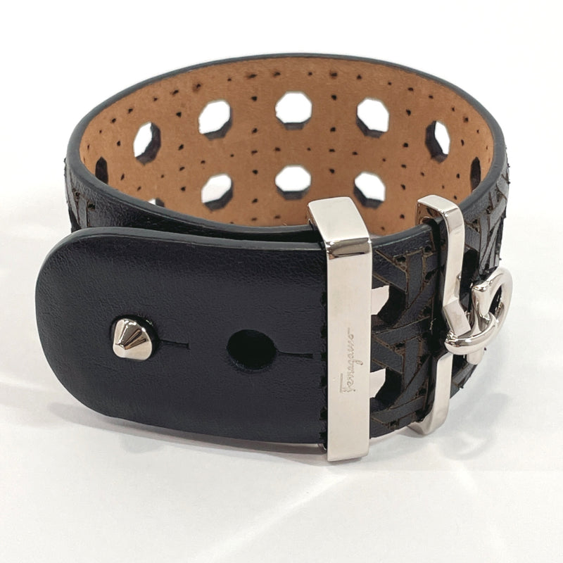 Salvatore Ferragamo bracelet Gancini leather Black Women Used