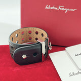 Salvatore Ferragamo bracelet Gancini leather Black Women Used