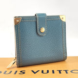 LOUIS VUITTON wallet M91829 Compact zip Suhari leather blue Women Used