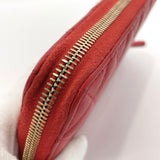 CHANEL purse Matelasse Round zip lambskin Red Women Used - JP-BRANDS.com