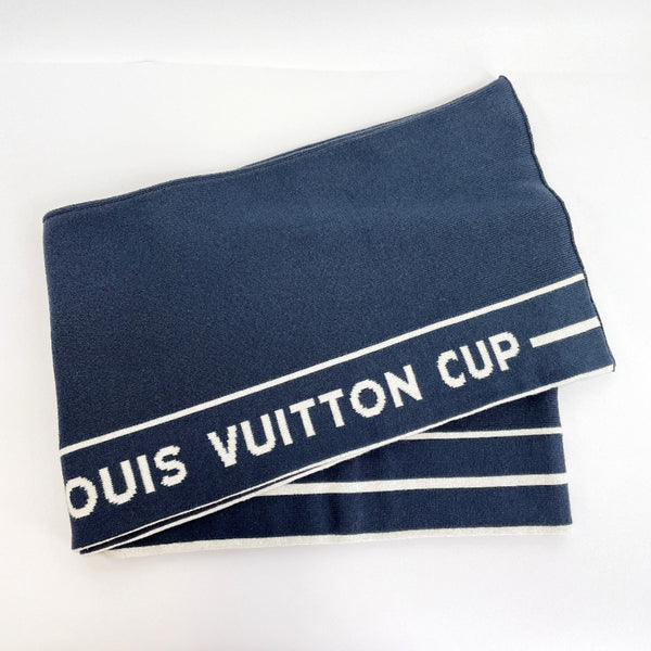 LOUIS VUITTON Scarf Louis Vuitton cup cotton/Ka Stains Navy mens Used