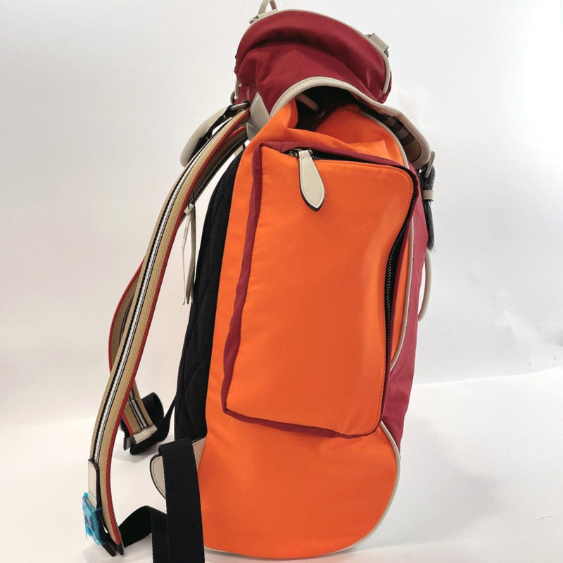 BURBERRY Backpack Daypack 4074250 Vintage check Nylon/leather wine-red Orange mens Used - JP-BRANDS.com