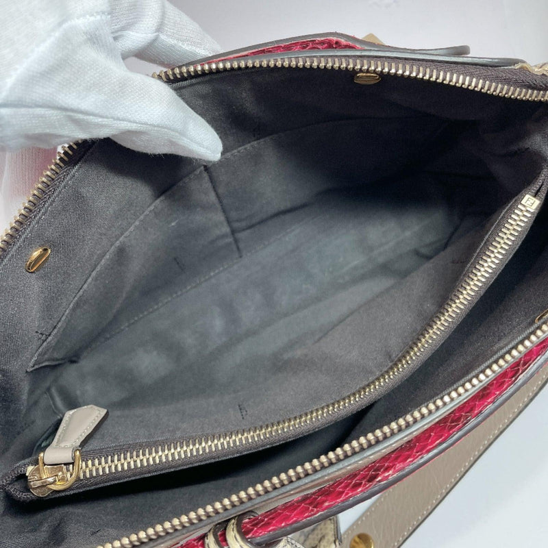 Fendi Multicolor Leather and Python Medium Kan I Top Handle Bag