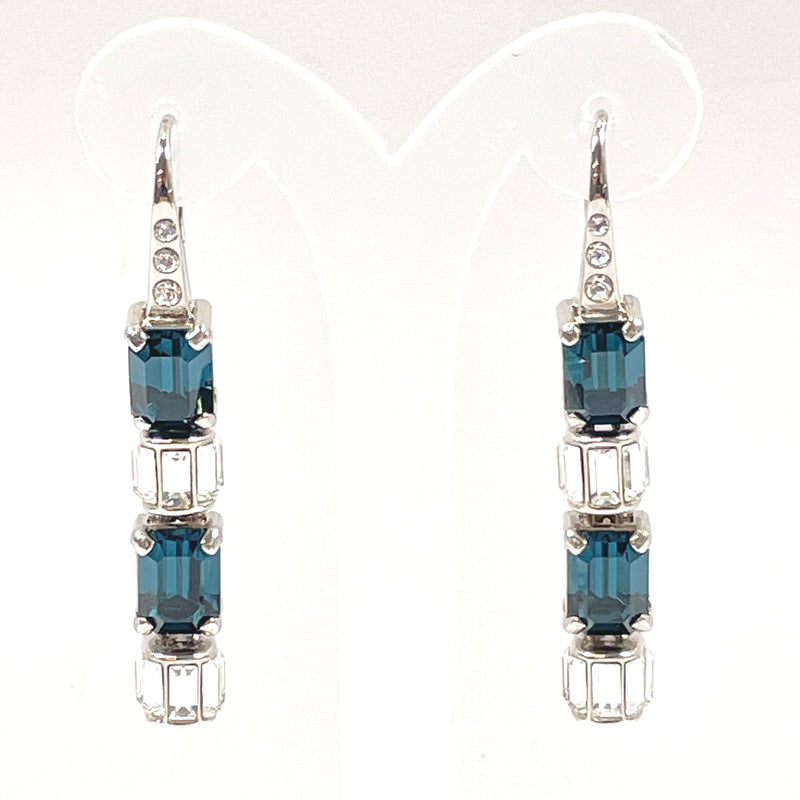 PRADA earring 1AJ086 crystal brass/crystal Silver blue Women Used