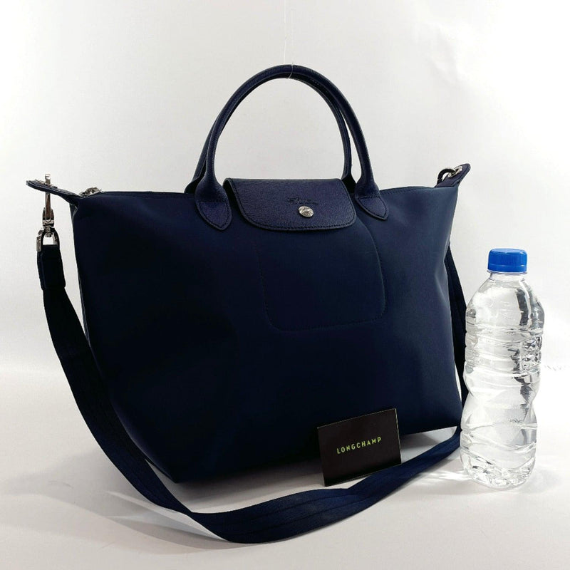 Longchamp 'Large Le Pliage Neo' Nylon Tote Shoulder Bag, Navy