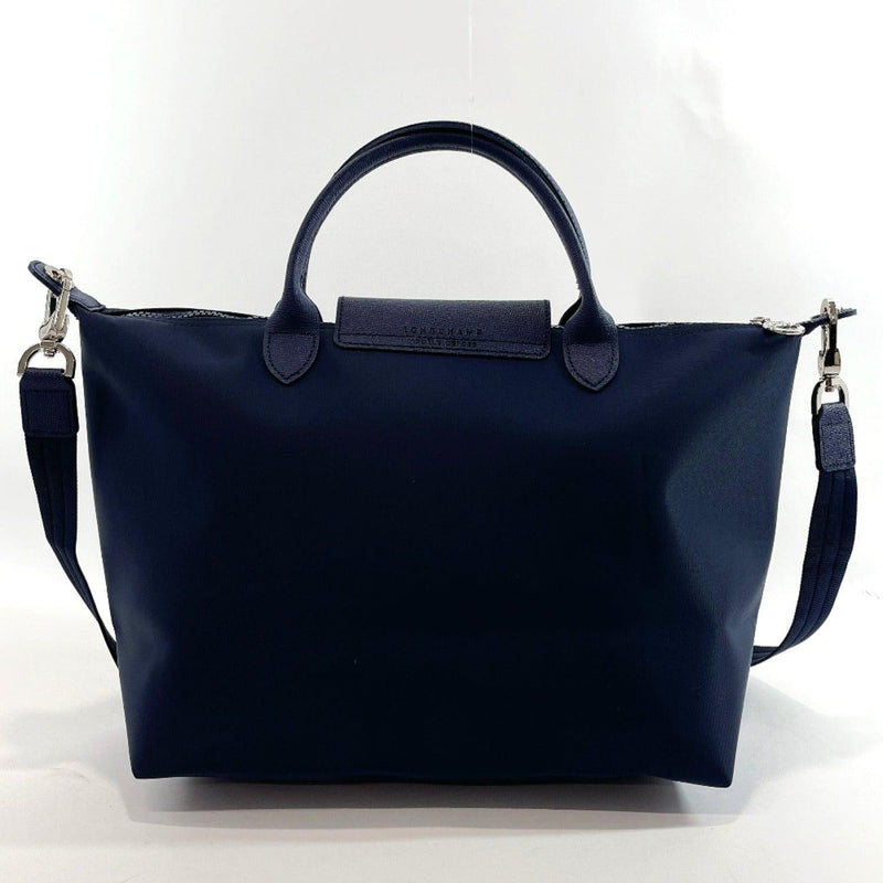 Longchamp Tote Bag 0875-563 Le Pliage Neo Nylon/leather Navy Women Used - JP-BRANDS.com