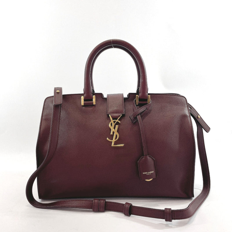 SAINT LAURENT PARIS Handbag PMR 424869 Baby Kabas 2way leather Dark br –